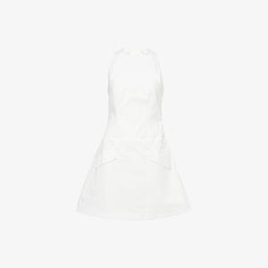 Платье мини Amy Lynn из хлопкового поплина с запахом расклешенное, белый