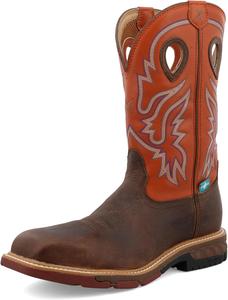Ботинки Twisted X Men's 6" CellStretch Lacer Nano Safety Toe, Brown & Orange