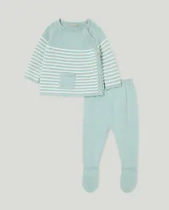 Полосатый комплект детского пледа Coconut El Corte Inglés, зеленый