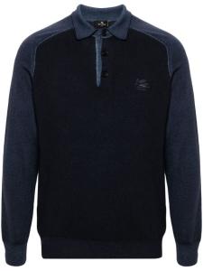 ETRO рубашка поло с вышивкой Pegaso, синий