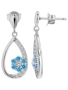 Adeliás Женские серьги - серьги из серебра 925 пробы с цирконами в серебряной оправе