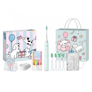 Электрическая зубная щетка для взрослых Sonic, мини-насадка, мягкие щетинки для защиты десен HX2421 True Love Set PHILIPS, зеленый