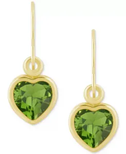 Серьги-Подвески в форме сердца с драгоценными камнями из 10-каратного желтого золота (также из 10-каратного белого золота) Macy'S, peridot/gold