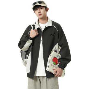 Куртка Unisex Stand Collar Moderate Workwear WARRIOR, черный оранжевый (diy badge)