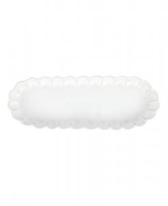 VIETRI Овальный поднос Incanto Stone Белый с рюшами