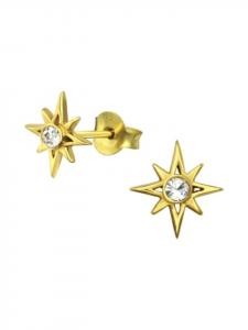 Серьги-гвоздики NORTH STAR из золота, комплект из 2 штук Alexander York, золотой