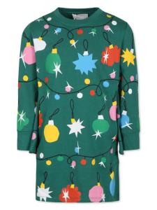 Stella McCartney Kids платье с графическим принтом по всей поверхности, зеленый