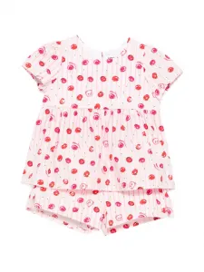 Комплект с шортами в полоску Moschino Kids, розовый