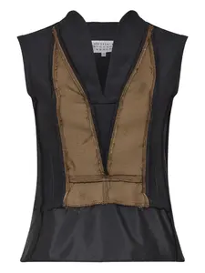 Топ в двух тонах MAISON MARGIELA, черный