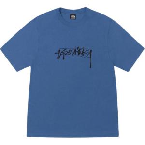 Футболка с разрезом Stussy, синий