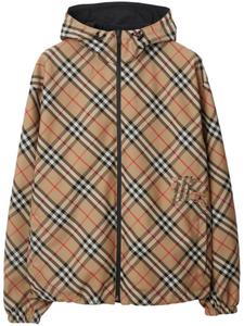 Burberry двусторонняя куртка в клетку Vintage Check с капюшоном, коричневый
