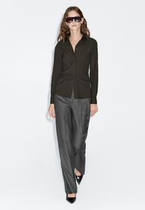 Блуза Massimo Dutti STRETCH FITTED LONG SLEEVE, Dark Green