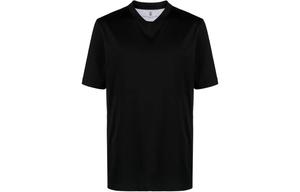 Футболка с v-образным вырезом из хлопка Brunello Cucinelli, черный