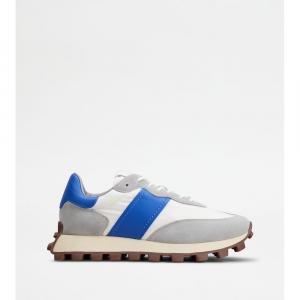 Кроссовки Tod's 1T из замши и ткани, серый/белый/синий