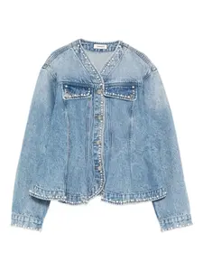 Джинсовая куртка с искусственным жемчугом SANDRO, синий