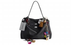 Гладкая кожаная сумка через плечо Balenciaga Tubas женская черная