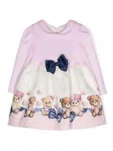 Стеганое платье из джерси Monnalisa, розовый