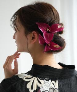 Украшение для волос: лилия Utatane, цвет Wine