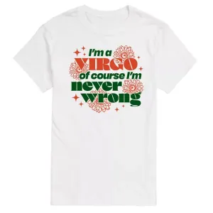 Мужская футболка с принтом «Дева никогда не ошибается» Licensed Character, белый