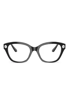 Очки в оправе 'кошачий глаз' с кристаллами Swarovski, черный