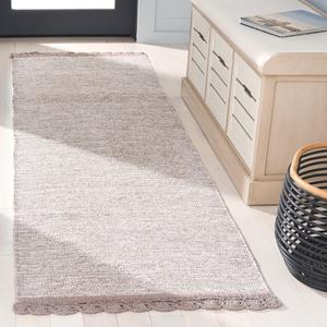 Ковер-дорожка SAFAVIEH, 69 x 214 см, Montauk Collection, Grey, ручной работы из хлопка, идеально подходит для помещений с высокой проходимостью в гостиной, спальне (MTK615M)