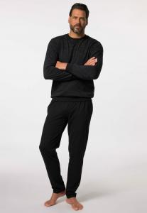 Пижамный комплект JP1880 HOMEWEAR BAUCHFIT GERINGELTES LANGARM SET, Black