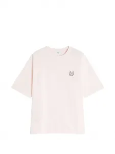 Футболка с круглым вырезом и изображением головы лисы Maison Kitsune, розовый