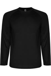 Футболка спортивная Roly Montecarlo с длинными рукавами, черный