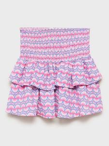 Детская плиссированная юбка Pai с ярусами Mango, Pink