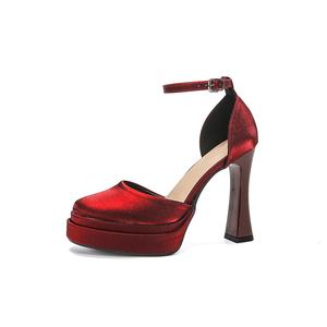 Zubumei Женские туфли на высоком каблуке черные, шампань, белые, бордовые с белым, цвет White