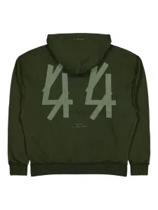 Худи с логотипом и карманом-кенгуру 44 LABEL GROUP, зеленый