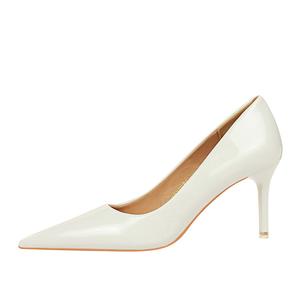 QITUMAUL Стройные каблуки на высоком каблуке 7,5 см женские белые, цвет White[Heel Height 7.5cm]