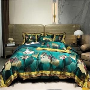 YIZUFU Роскошный комплект постельного белья из египетского хлопка с жаккардовым узором и вышивкой