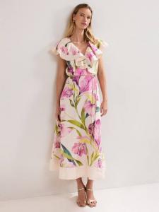 Платье миди Matilda с рюшами и цветочным принтом Phase Eight, Multi