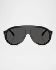 Мужские солнцезащитные очки-авиаторы ME6001 Moncler, цвет Shiny Black