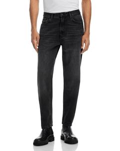 Расслабленные зауженные джинсы в цвете древесный уголь HUGO, серый