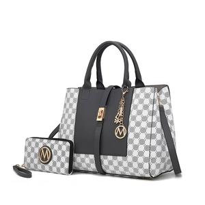 Юлиана круглая сумка-мешок с принтом и кошельком - 2 предмета MKF, Charcoal