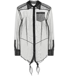 Прозрачная хлопковая блузка Acne Studios, черный