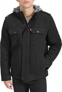 Мужская куртка Levi's с капюшоном, Black Corduroy