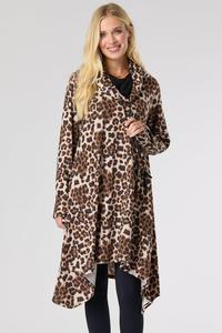 Мягкое платье с воротником на шнурке и капюшоном Saloos, коричневый