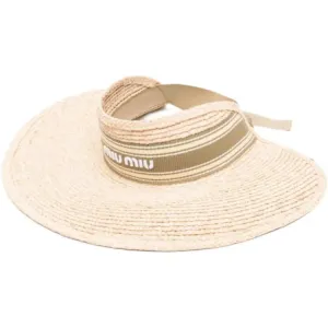 MIU MIU Шляпа и кепка из рафии Unisex Beige