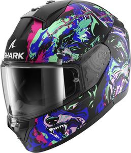 Шлем Shark Ridill 2 Raging Beast, Black/Green/Blue/Pink