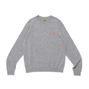 Свитер из шерсти с логотипом в виде сердца HUMAN MADE, серый