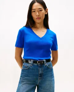 Женская футболка Slim Cody с коротким рукавом и V-образным вырезом Tommy Hilfiger, индиго