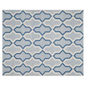 Коврик из шерсти Dhurries с плоским четырехлистником, сотканный вручную Safavieh, синий, 244x244 см