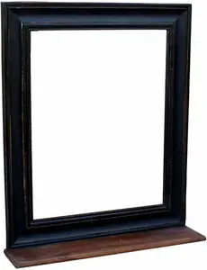 Зеркало SIT "Корсика" с полкой, шебби-шик, винтаж 68х79х10 см, черный