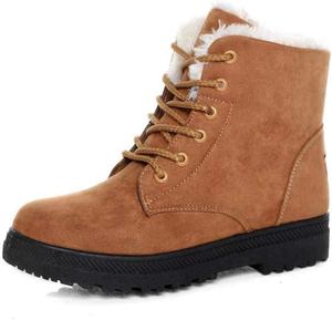 Женские зимние сапоги из хлопка с утеплителем из искусственного меха, шнуровка, милые замшевые, противоскользящие, с хорошей поддержкой свода стопы, удобная платформа, ботильоны AngryMonkey, Yellow
