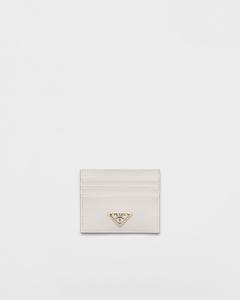 Картхолдер из сафьяновой кожи Prada, белый