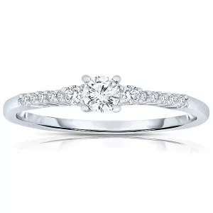 Кольцо из стерлингового серебра с кубическим цирконием Genevive, clear