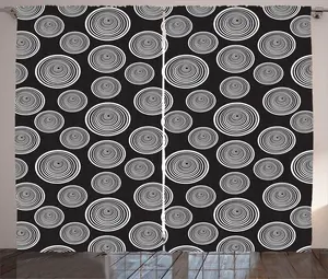 Штора ABAKUHAUS в деревенском стиле, с переплетенным спиральным мотивом, универсальная, ленточная штора для гостиной с петлями и крючками, 280 x 225 см, цвет: антрацитовый серый и белый Abakuhaus